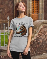 Sloths And knitting make me happy Gift for you Classic T-Shirt apparel-classic-tshirt-lifestyle-06