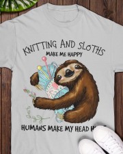 Sloths And knitting make me happy Gift for you Classic T-Shirt apparel-classic-tshirt-lifestyle-front-160