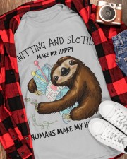 Sloths And knitting make me happy Gift for you Classic T-Shirt apparel-classic-tshirt-lifestyle-front-163