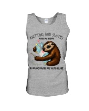 Sloths And knitting make me happy Gift for you Unisex Tank tile