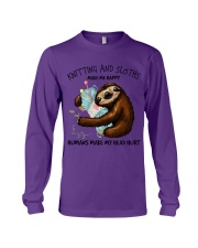 Sloths And knitting make me happy Gift for you Long Sleeve Tee tile