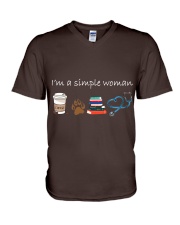 Nurse Im a simple woman gift for her V-Neck T-Shirt tile