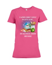 Cooking Coffee and Books gift for you Premium Fit Ladies Tee tile