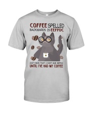 Cat coffee eeffoc cat lover cat mom Classic T-Shirt front