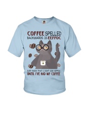 Cat coffee eeffoc cat lover cat mom Youth T-Shirt tile