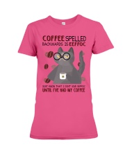 Cat coffee eeffoc cat lover cat mom Premium Fit Ladies Tee tile