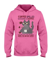 Cat coffee eeffoc cat lover cat mom Hooded Sweatshirt tile