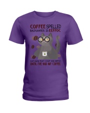 Cat coffee eeffoc cat lover cat mom Ladies T-Shirt tile