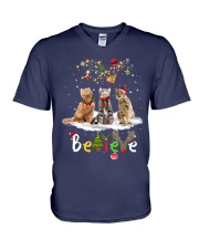 Cat believe gift for cat lovers V-Neck T-Shirt tile