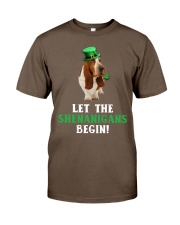 Basset hound let the shenanigans begins dog mom Classic T-Shirt tile