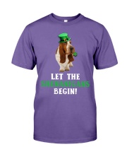 Basset hound let the shenanigans begins dog mom Premium Fit Mens Tee tile