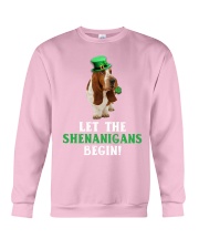Basset hound let the shenanigans begins dog mom Crewneck Sweatshirt tile