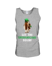Basset hound let the shenanigans begins dog mom Unisex Tank tile