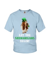 Basset hound let the shenanigans begins dog mom Youth T-Shirt tile