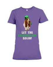 Basset hound let the shenanigans begins dog mom Premium Fit Ladies Tee tile
