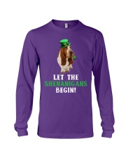 Basset hound let the shenanigans begins dog mom Long Sleeve Tee tile