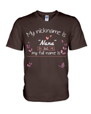 Nana my nickname personalized V-Neck T-Shirt tile