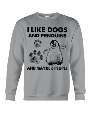 Penguin and dog three people Crewneck Sweatshirt front