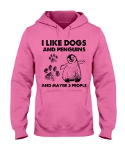 Penguin and dog three people Hooded Sweatshirt tile