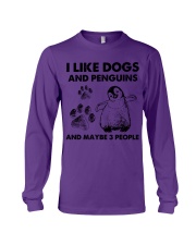 Penguin and dog three people Long Sleeve Tee tile