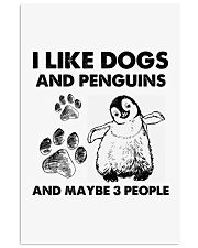 Penguin and dog three people Vertical Poster tile