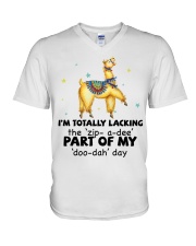 Llama i am totally llama lovers V-Neck T-Shirt tile