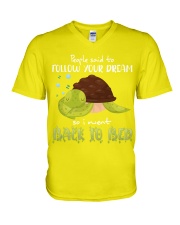 Turtle Follow your dream Gift for U V-Neck T-Shirt tile