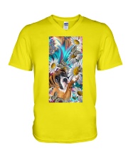 Boxer magical daisye boxer lovers dog moms V-Neck T-Shirt tile