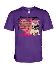 Pug Dear Mommy Gift for you V-Neck T-Shirt tile
