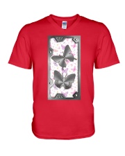 Butterfly cute icon insects bugs lovers V-Neck T-Shirt tile