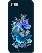 Butterfly blue flowers Phone Case tile