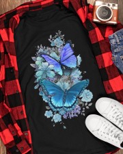 Butterfly blue flowers Classic T-Shirt apparel-classic-tshirt-lifestyle-front-163