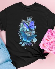 Butterfly blue flowers Classic T-Shirt apparel-classic-tshirt-lifestyle-front-193