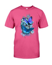 Butterfly blue flowers Premium Fit Mens Tee tile