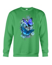 Butterfly blue flowers Crewneck Sweatshirt tile