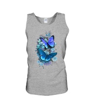 Butterfly blue flowers Unisex Tank tile