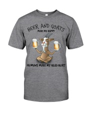 Goat And Beer make me happy Gift for you Classic T-Shirt front