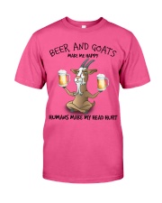 Goat And Beer make me happy Gift for you Classic T-Shirt tile