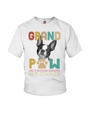 Boston Terrier grand paw dog moms Youth T-Shirt tile