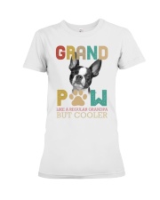 Boston Terrier grand paw dog moms Premium Fit Ladies Tee tile