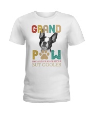 Boston Terrier grand paw dog moms Ladies T-Shirt tile