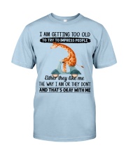 Giraffe getting too old giraffe lover Classic T-Shirt tile