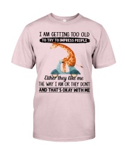 Giraffe getting too old giraffe lover Premium Fit Mens Tee tile