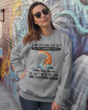 Giraffe getting too old giraffe lover Crewneck Sweatshirt lifestyle-unisex-sweatshirt-front-3