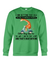 Giraffe getting too old giraffe lover Crewneck Sweatshirt tile