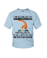 Giraffe getting too old giraffe lover Youth T-Shirt tile