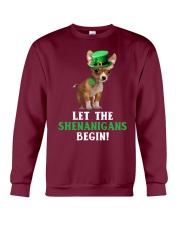 Chihuahua let the shenanigans begins dog mom Crewneck Sweatshirt tile