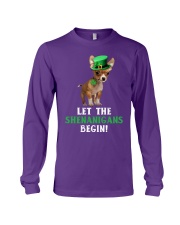 Chihuahua let the shenanigans begins dog mom Long Sleeve Tee tile