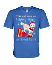 This girl gift for dog lovers gift for you cus V-Neck T-Shirt tile
