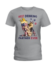 German shepherd best drinking partner Ladies T-Shirt tile